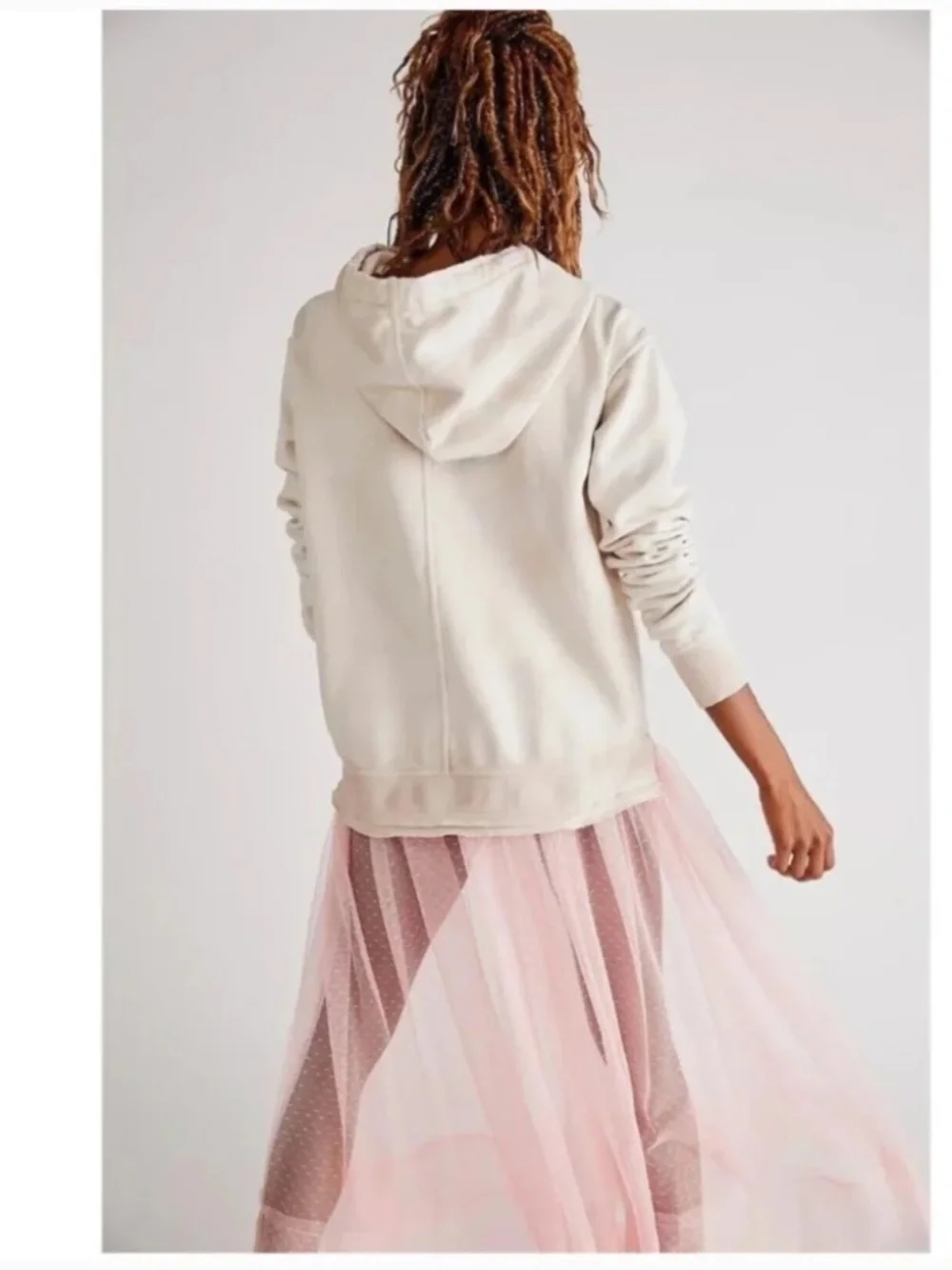 We the Free Beigey White Ombre Zuma Hoodie Sweater size L - Picture 2 of 5